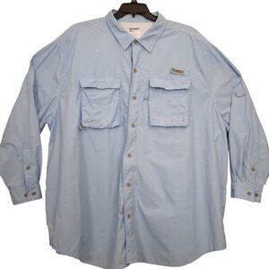 Wrangler Pro Gear | Light Blue Long Sleeve Vented Fishing Shirt | Size 4X